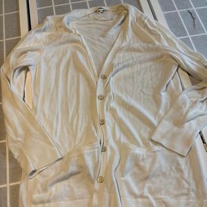 100% cotton white cardigan w gold buttons Simplistic Minimalist Chic Layering‎